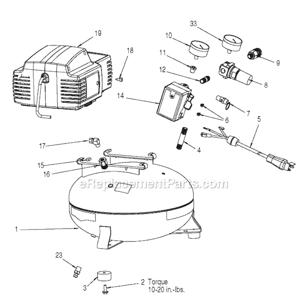 Page A Diagram and Parts List for Type 0 Porter Cable Compressor